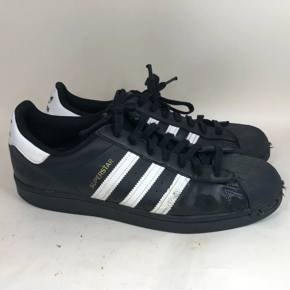 Adidas Superstar Black White Lace Up Sneakers Retro OG EG4959 Size 12 Men's